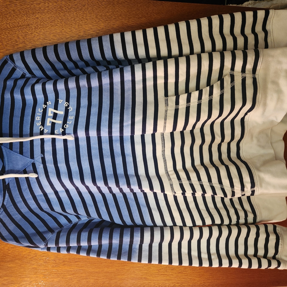 Striped Blue and White Hoodie